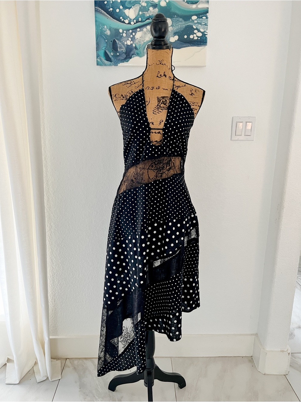 Princess Polly Asymmetrical polka dot dress